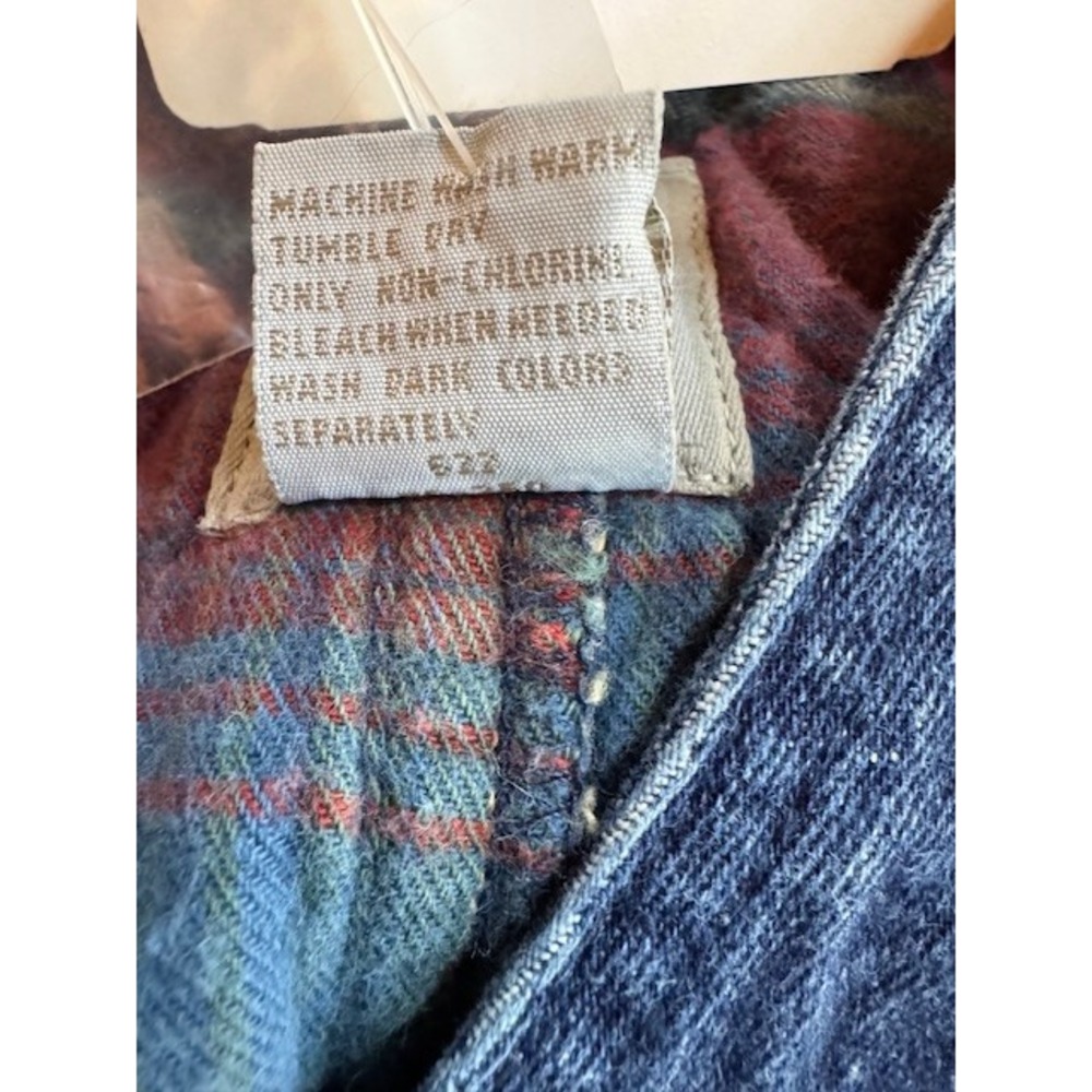 Vintage BASS Womens SML Denim &‎ Red Plaid Jean Vest NEW w/Tags - Picture 6 of 8